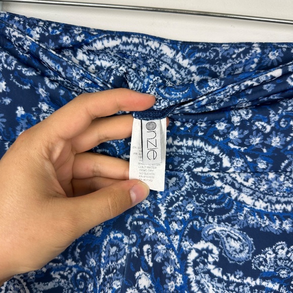 Onzie Blue Paisley High Waist Leggings Size M/L - Picture 4 of 5